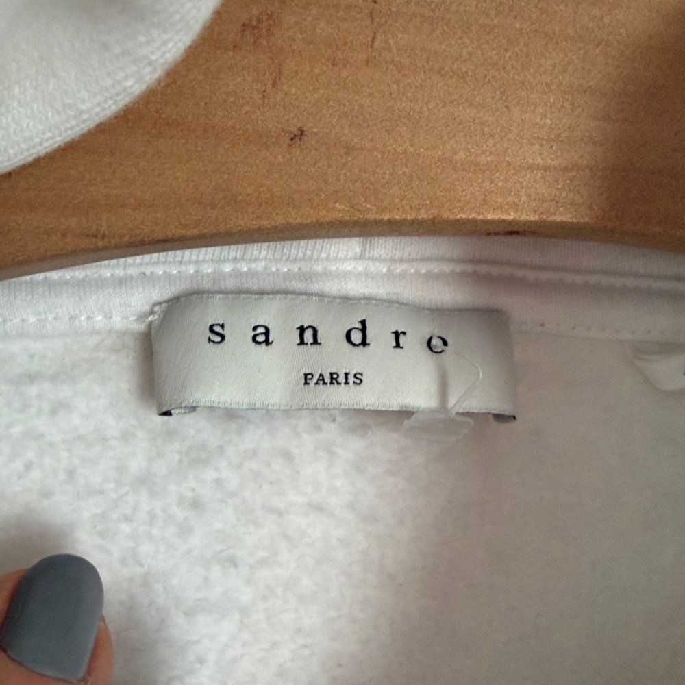 SANDRO Daisy Embroidered Organic Cotton Hoodie size M - Picture 6 of 9